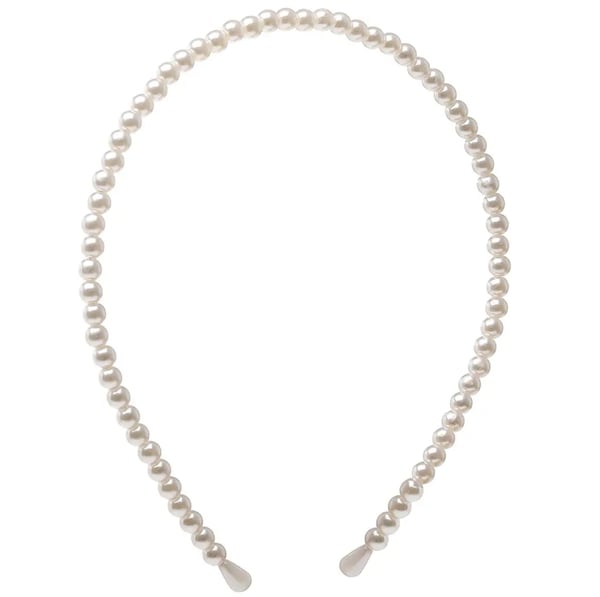 Boho Diadem Hårsmycke Håraccessoar Hårband med Vita Pärlor