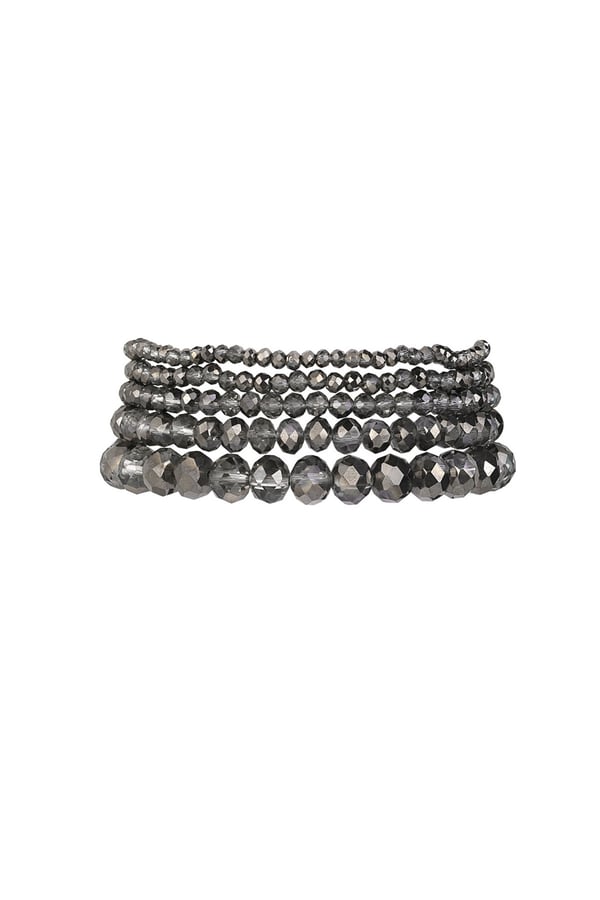 5 st Kristallarmband / Armband med Kristall - Svart & Grå