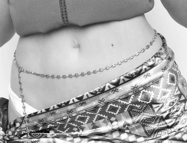 Kroppskedja Kroppssmycke Magkedja Midjekedja Body Chain - Silver