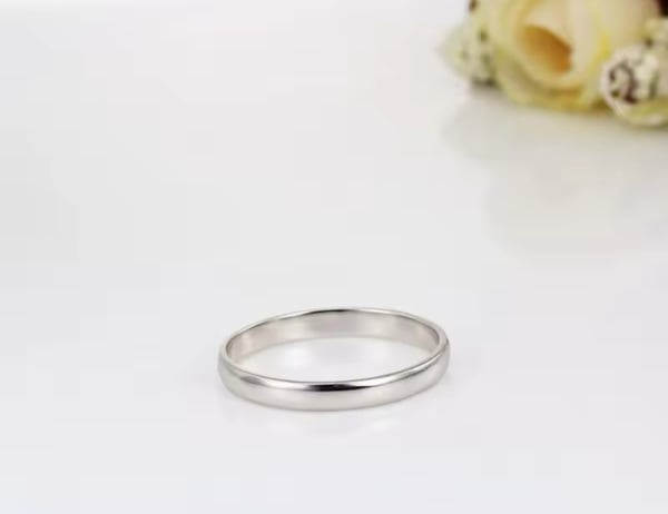 Slät Blank Rundad Silver Ring i Rostfritt Stål - 3 mm - Stl 22