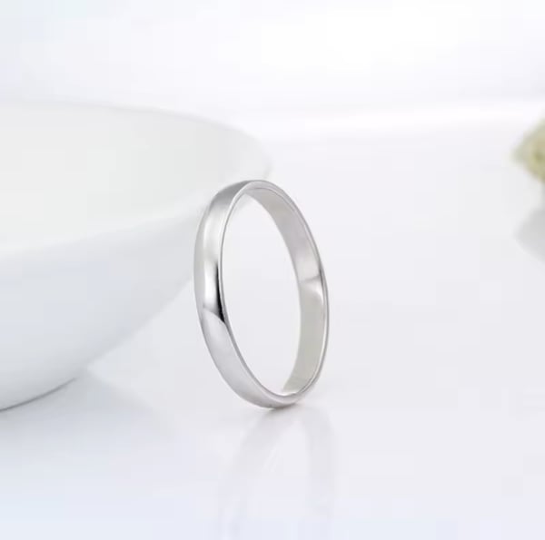 Slät Blank Rundad Silver Ring i Rostfritt Stål - 3 mm - Stl 18
