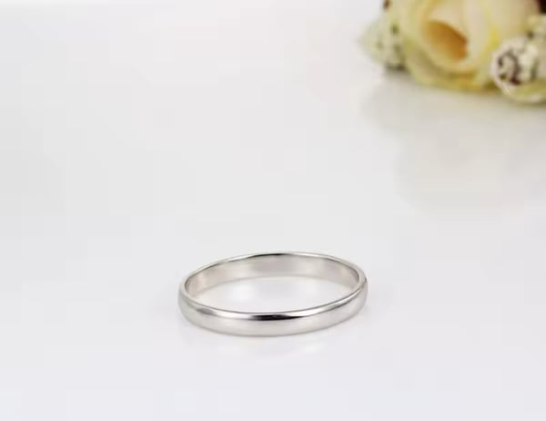 Slät Blank Rundad Silver Ring i Rostfritt Stål - 3 mm - Stl 18