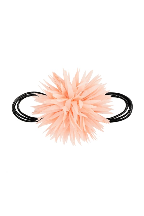 Trendigt Retro Statement Svart Choker / Halsband med en Stor Ljus Rosa / Laxrosa Blomma Trendigt Retro Statement Svart Choker / Halsband med en Stor Ljus Rosa / Laxrosa Blomma