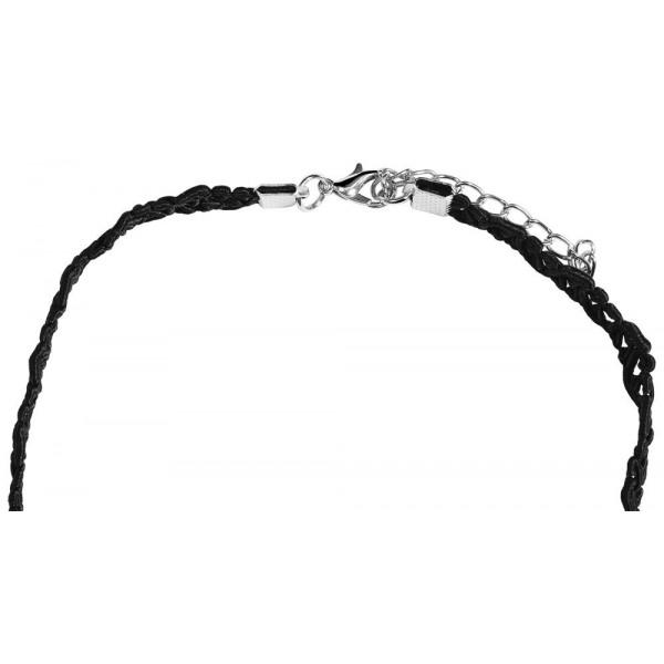 Retro Svart Choker / Halsband med en Glittrande Rhinestone
