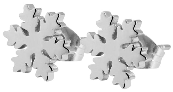 Silver Örhängen till Jul i Rostfritt Stål - Snöflinga /Snowflake