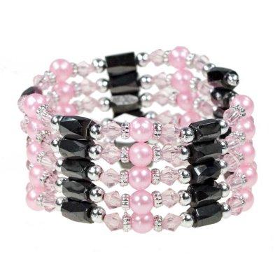 Unikt Magnet Halsband /Armband / Vristlänk - Lång Kedja - Rosa