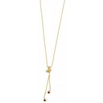 Guld Smyckesset i Rostfritt Stål - Halsband & Örhängen - Fjäril