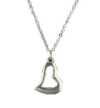 Silver Halsband i Rostfritt Stål med Hjärtformat Hänge / Hjärta