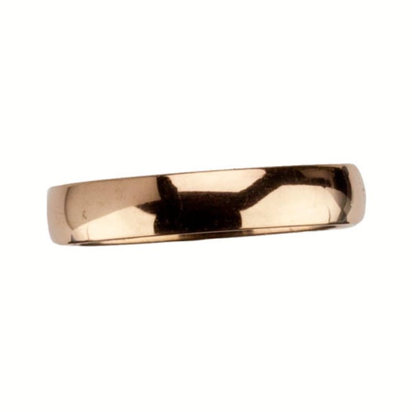 Slät Blank Rosé Guld Ring i Rostfritt Stål 4 mm - Stl 18,5