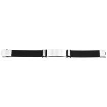 Svart Armband i Rostfritt Stål & Gummi - Detalj i Silver & Svart