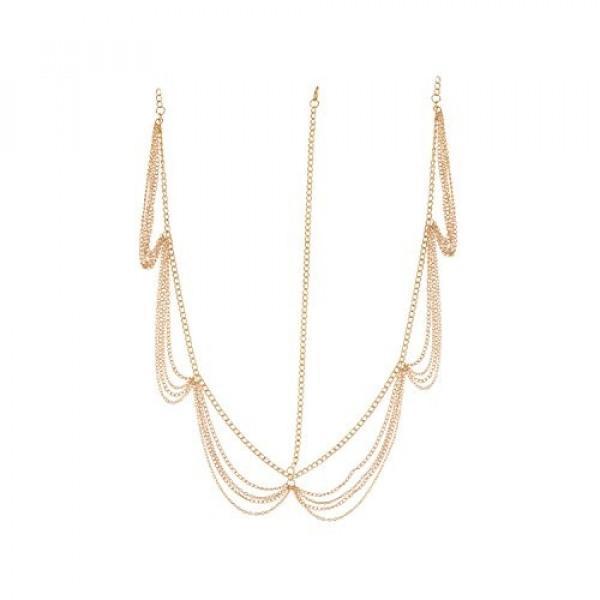 Retro Hårsmycke / Boho Bohemiskt Hår Smycke med Guld Kedjor