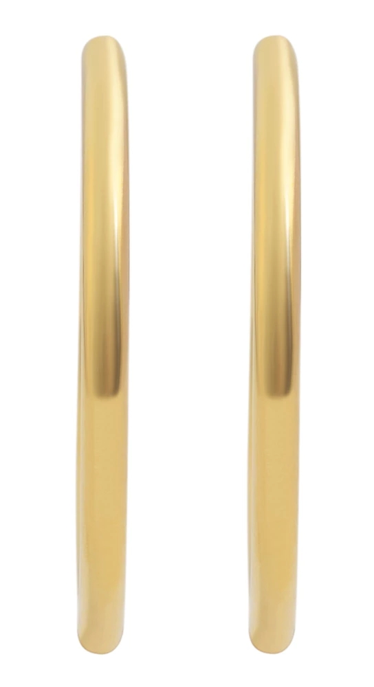 Klassiska Runda Hoop / Creoler Guld Örhängen i Rostfritt Stål - 4 cm
