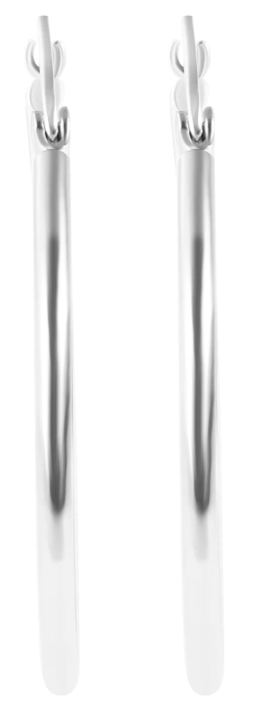 Klassiska Runda Hoop / Creoler Silver Örhängen i Rostfritt Stål - 3,4 cm