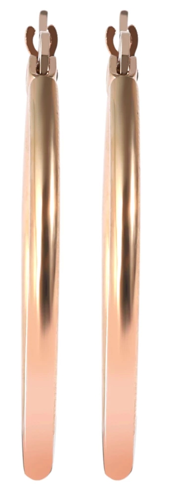 Klassiska Runda Hoop / Creoler Rosé Guld Örhängen i Rostfritt Stål - 2,9 cm