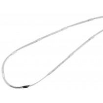 Tunt Silver Halsband i Rostfritt Stål - Platt Ormlänk / Kedja