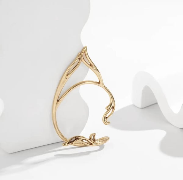 1 st Guld Ear Cuff Earcuff Wrap Örhänge - Snirklig - Vänster Öra