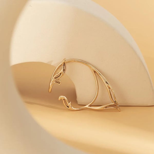 1 st Guld Ear Cuff Earcuff Wrap Örhänge - Snirklig - Vänster Öra