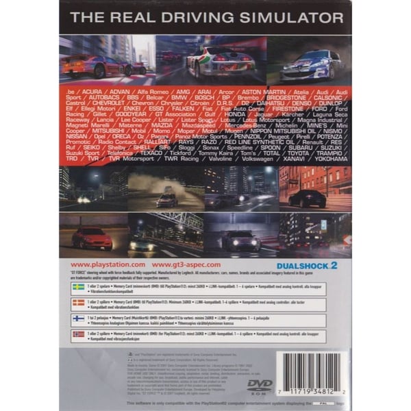 Gran Turismo 3 A-spec Playstation 2 PS2 Platinum Nordisk (Begagnad)