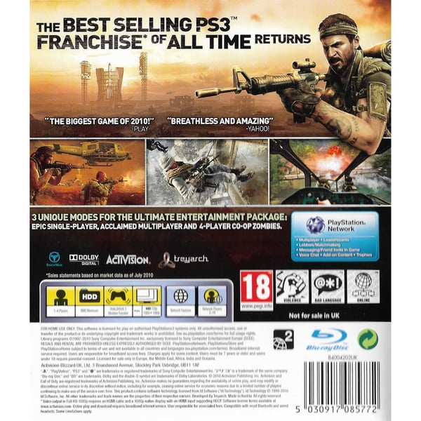 Call of Duty Black Ops Playstation 3 PS3 (Brukt)