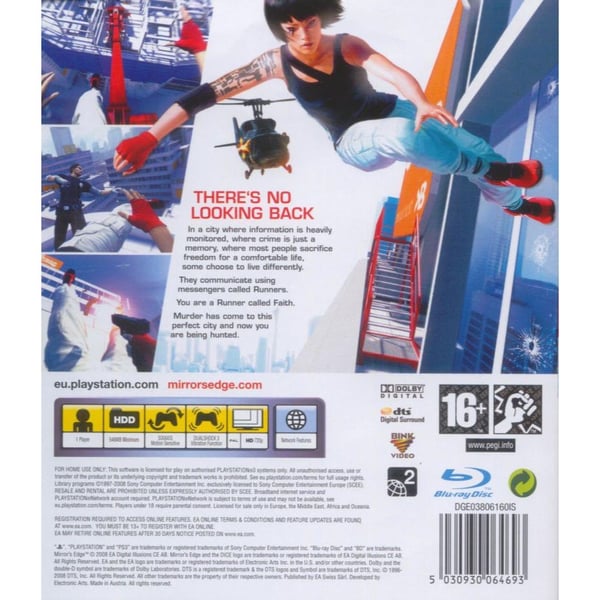 Mirrors Edge Playstation 3 PS3 (Käytetty)