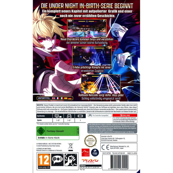 Under Night In Birth II Sys Celes USK Nintendo Switch