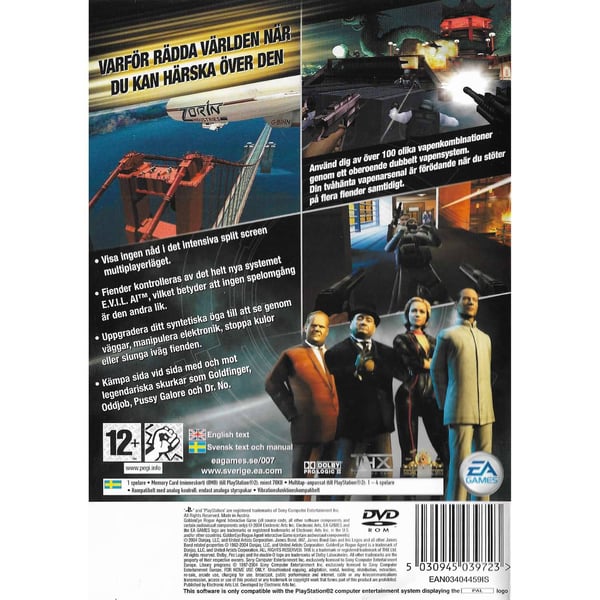 Goldeneye Rogue Agent Playstation 2 PS2 Swedish (Brukt)