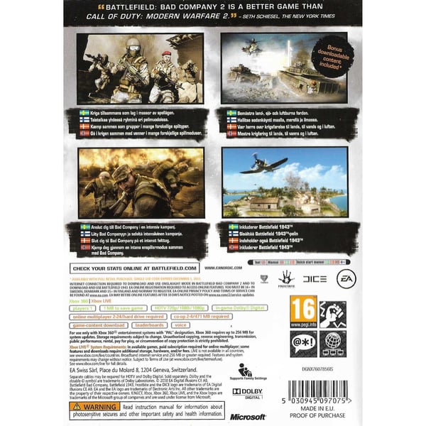 Battlefield Bad Company 2 Ultimate Edition Xbox 360 Nordic (Brukt)