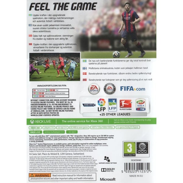 FIFA 15 Xbox 360 Nordic (Brugt)