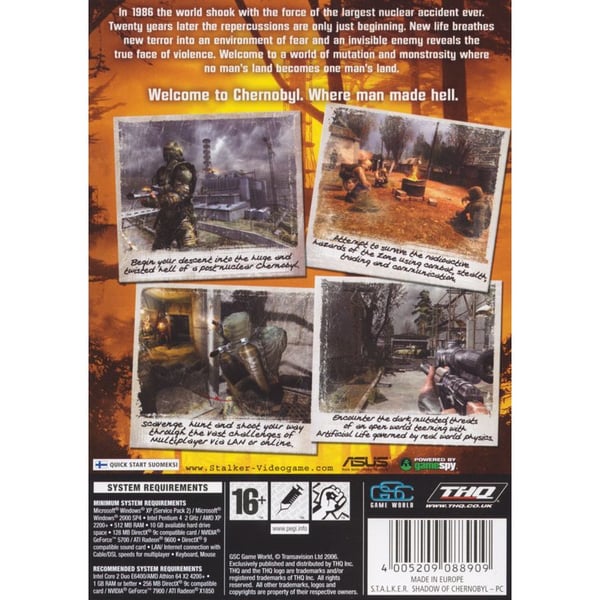 Stalker Shadow of Chernobyl PC DVD (Brugt)