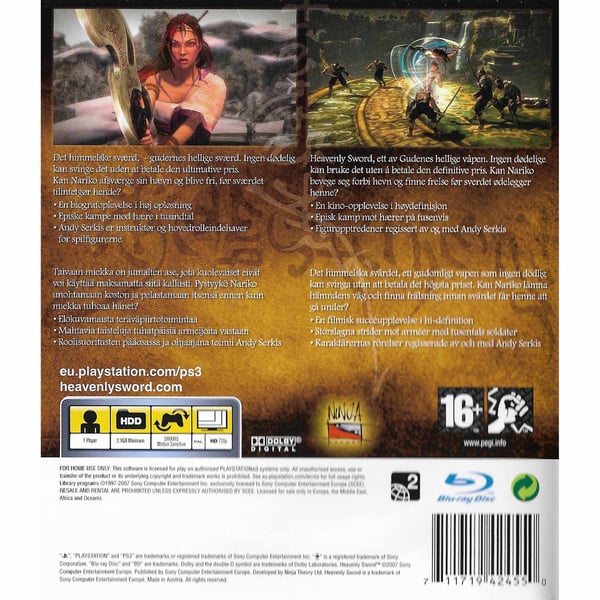 Heavenly Sword Playstation 3 PS3 Nordic (Begagnad)
