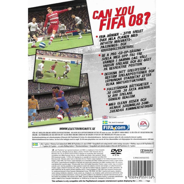 FIFA 08 Playstation 2 PS2 Swedish (Brugt)