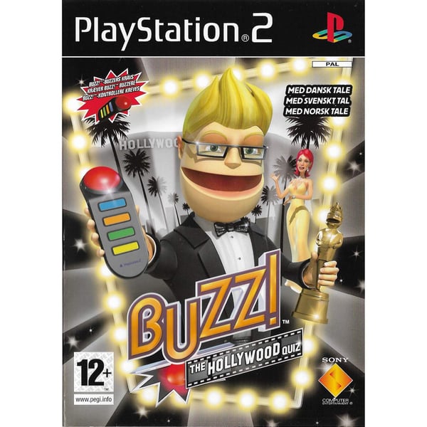 Buzz The Hollywood Quiz Playstation 2 PS2 Nordic (Brukt)