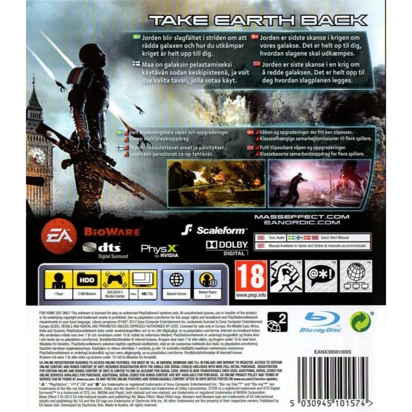 Mass Effect 3 Playstation 3 PS3 Nordic (Brugt)