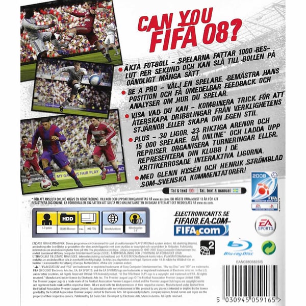 FIFA 08 Playstation 3 PS3 Swedish (Brugt)