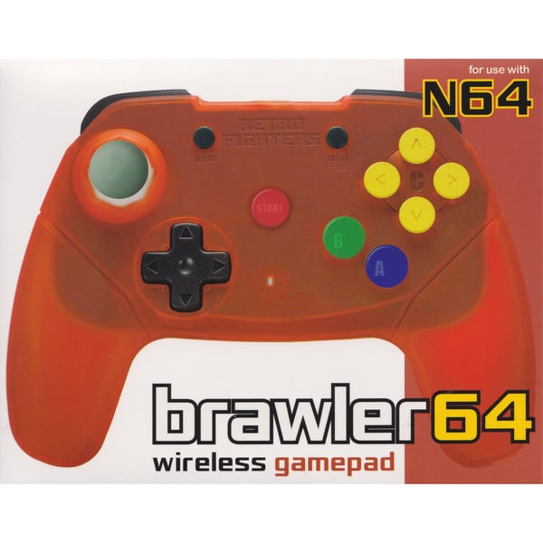RetroFighters RF Brawler64 Wireless Controller Orange Nintendo 64