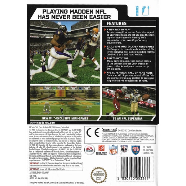 Madden NFL 07 Nintendo Wii (Brukt)