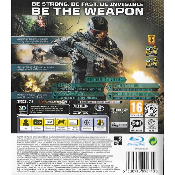 Crysis 2 Limited Edition Playstation 3 PS3 (Brukt)