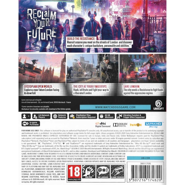 Watch Dogs Legion Playstation 5 PS5 (Brukt)