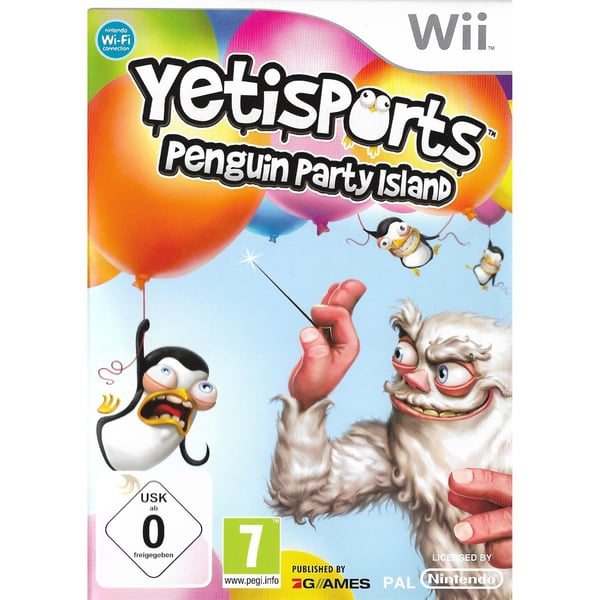 YetiSports Penguin Party Island Nintendo Wii German (Brukt)