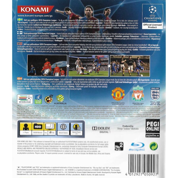 Pro Evolution Soccer 2009 Playstation 3 PS3 Nordic (Brugt)
