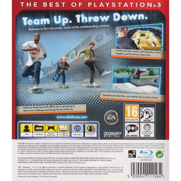 Skate 3 Playstation 3 PS3 Esssentials (Käytetty)