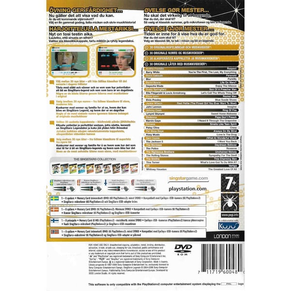 Singstar Legends Playstation 2 PS2 Nordic (Brugt)