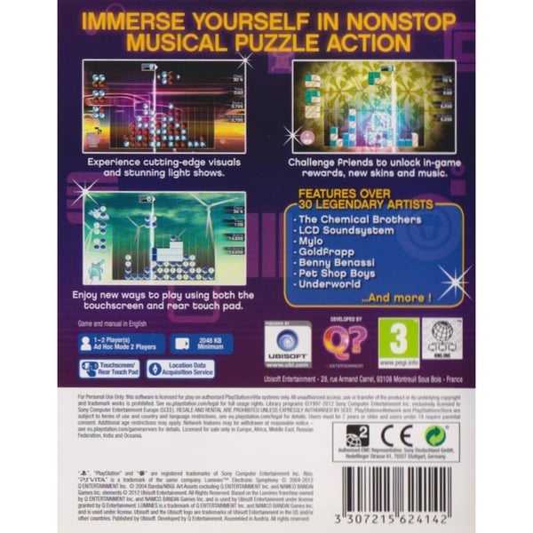 Lumines Electronic Symphony Playstation PS Vita (Brukt)