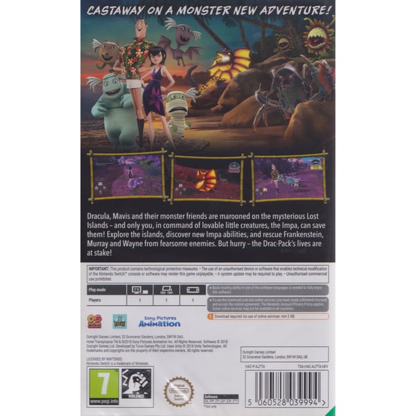 Hotel Transylvania 3 Monsters Overboard Nintendo Switch (Code in a box)