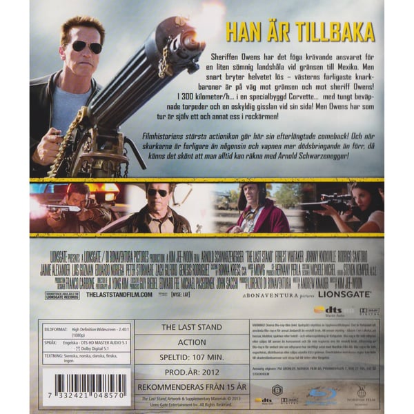 The Last Stand Blu-Ray Rental Copy (Brugt)