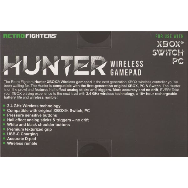 RetroFighters RF Hunter Wireless Controller Green Xbox / Nintendo Switch / PC