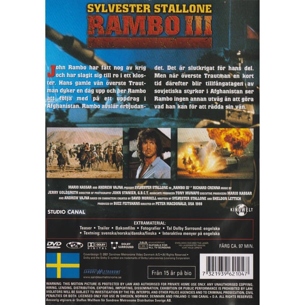 Rambo III DVD (Brugt)