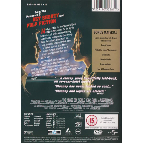Out of Sight DVD (Brukt)