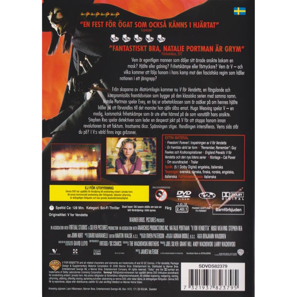 V för Vendetta Special Edition DVD (Begagnad)