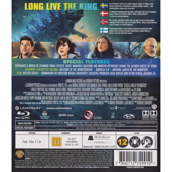 Godzilla King of the Monsters Blu-Ray (Brukt)